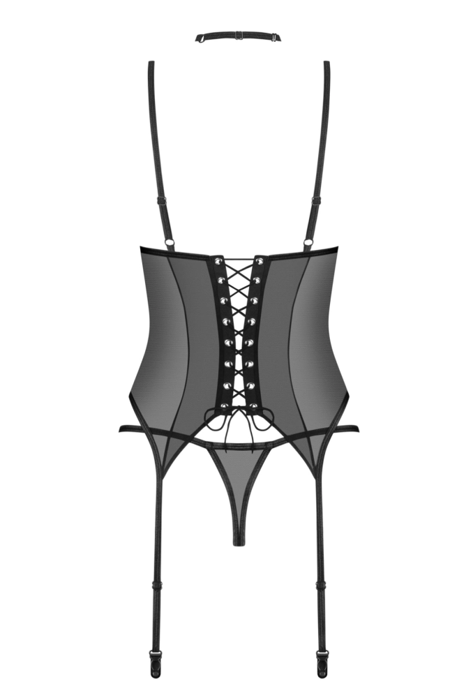 Obsessive Donarella - czarny gorset stringi i choker 4.webp