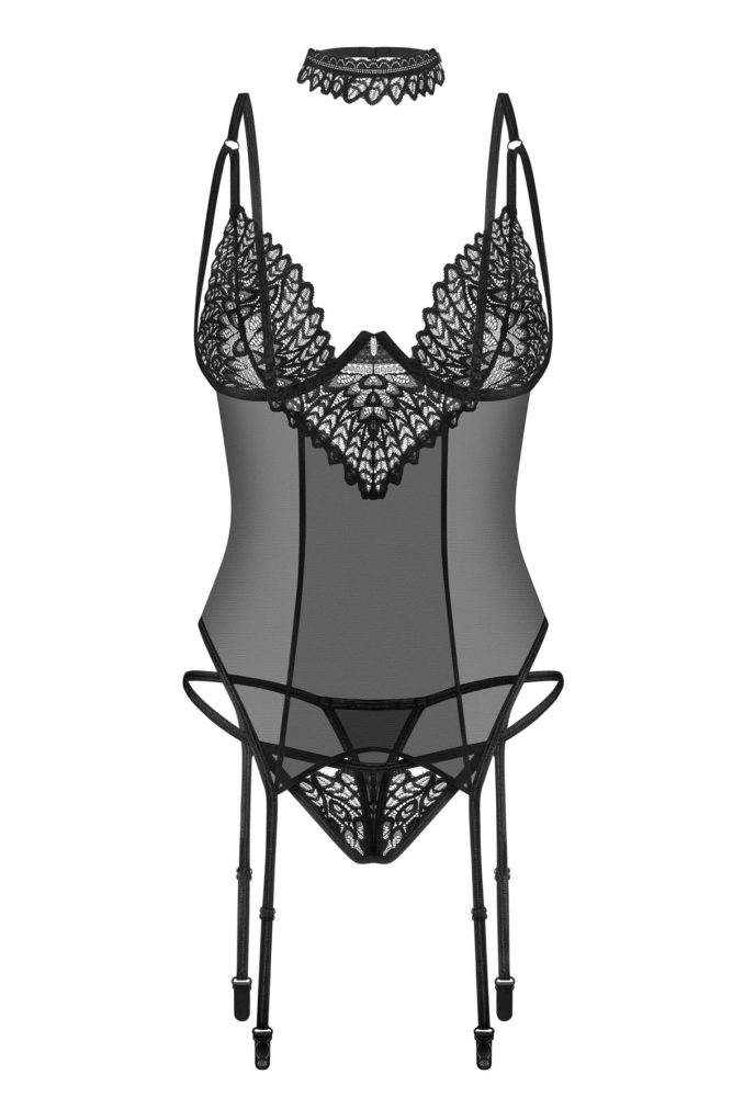 Obsessive Donarella - czarny gorset stringi i choker 3.webp