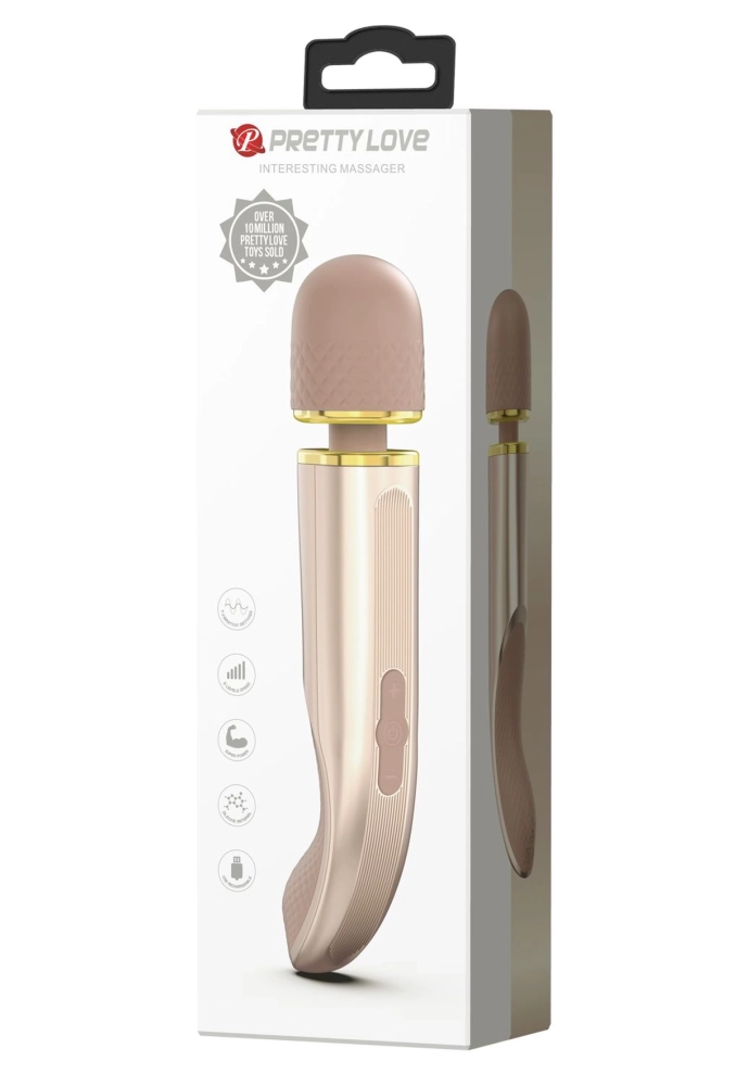 Pretty Love Interesting Massager Gold - rożdżka masażer do ciała i łechtaczki  7.webp