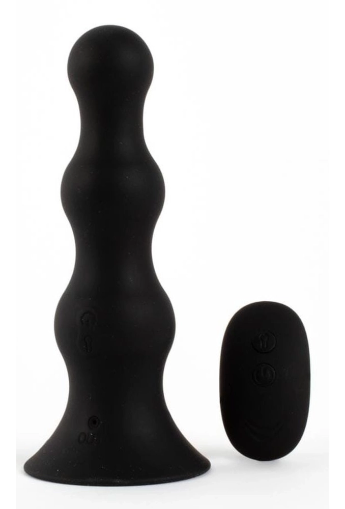 Automatic Inflatable Butt Plug Black - pompowane koralika analne z wbracją.webp