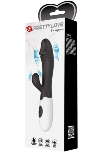 Pretty Love Snappy Black - wibrator ze stymulatorem łechtaczki