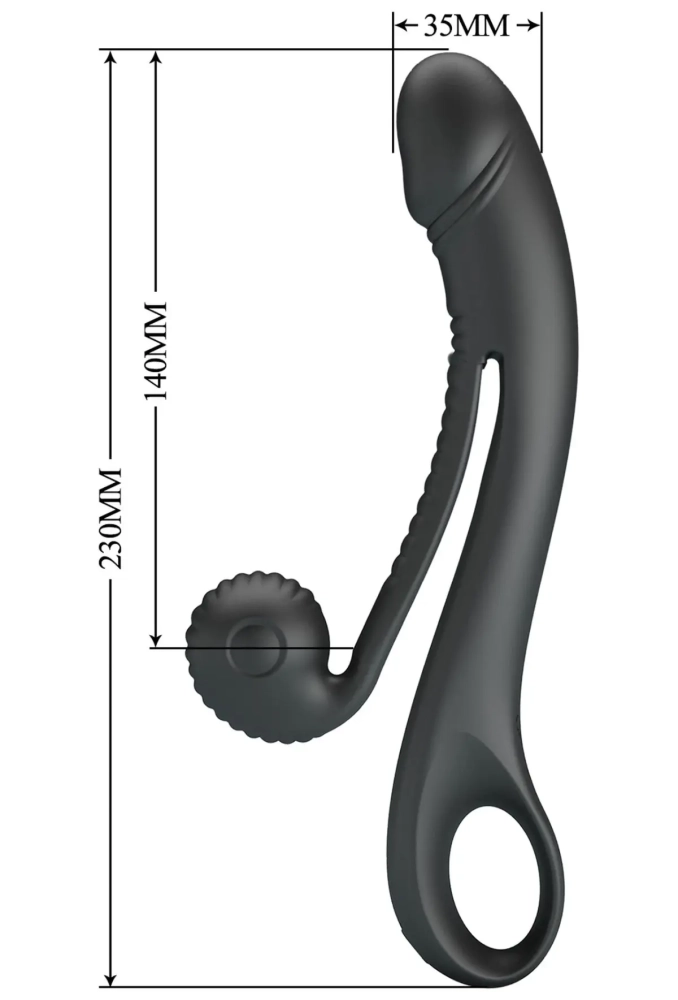 Romance Selma Snail Black - wibrator ze stymulatorem łechtaczki 3.webp