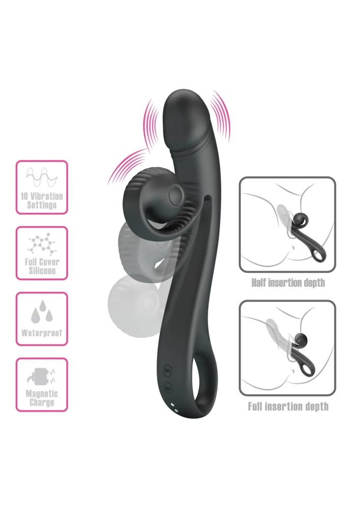 Romance Selma Snail Black - wibrator ze stymulatorem łechtaczki 2.webp