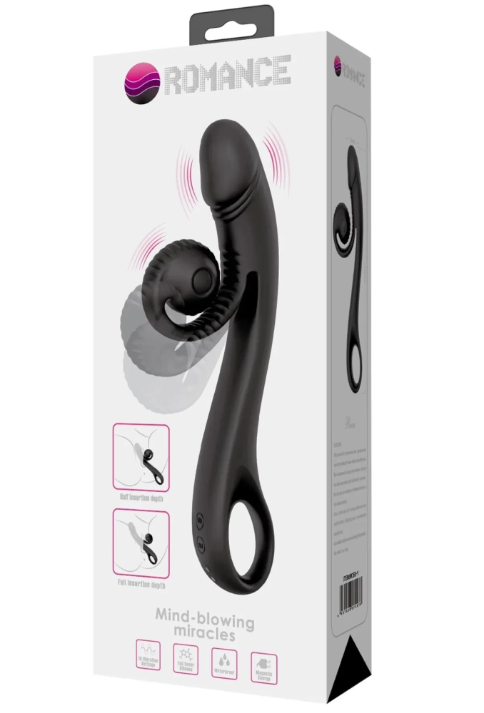 Romance Selma Snail Black - wibrator ze stymulatorem łechtaczki 4.webp