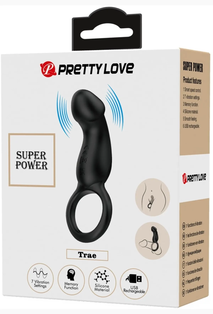 Pretty Love Trae black - stymulator łechtaczki wibrujące jajeczko 6.webp
