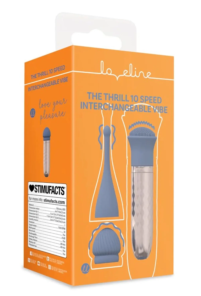 Lovline The Thrill Blue - masażer łechtaczki z wymiennymi końcówkami 2.webp