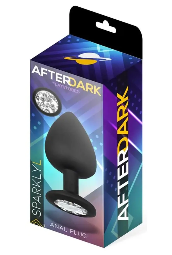 Afterdark Sparkly L - silikonowy korek analny z kryształkiem 2.webp
