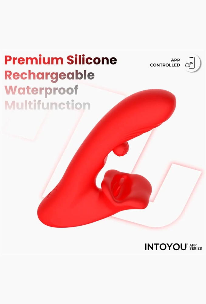 Intoyou App Franky - wibrator z aplikacją i stymulatorem łechtaczki w kształcie ust 8.webp