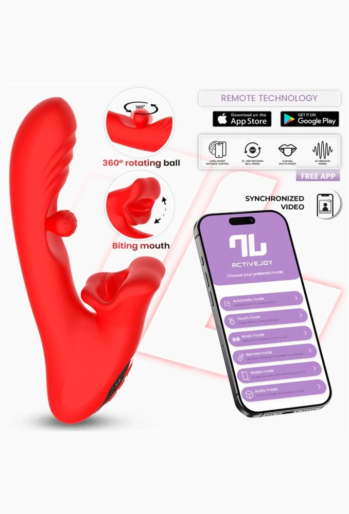 Intoyou App Franky - wibrator z aplikacją i stymulatorem łechtaczki w kształcie ust.webp