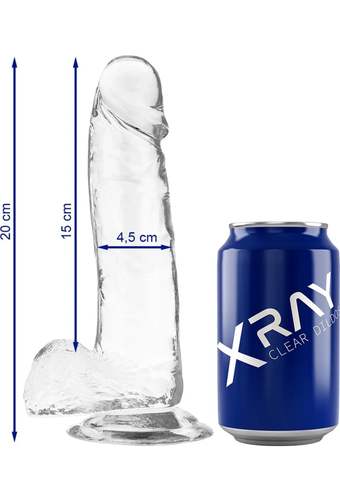 X Ray Clear Cock With Balls 20 cm - przezroczyste silikonowe dildo 3.webp