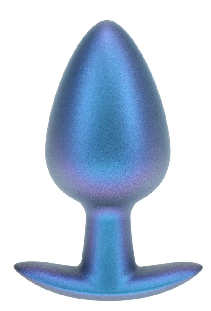 Ouch! Smooth Silicone Anal Plug Large Metallic Blue - silikonowy korek analny.webp