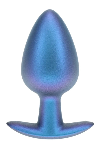 Ouch! Smooth Silicone Anal Plug Large Metallic Blue - silikonowy korek analny
