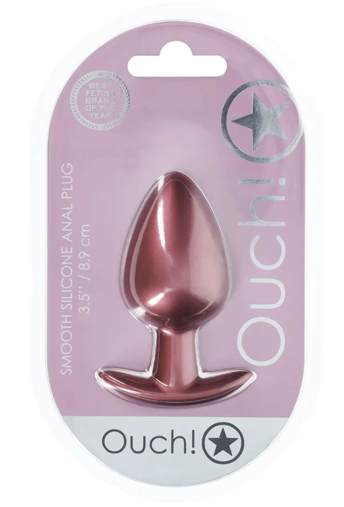 Ouch! Smooth Silicone Anal Plug Large Rose Gold - silikonowy korek analny 2.webp