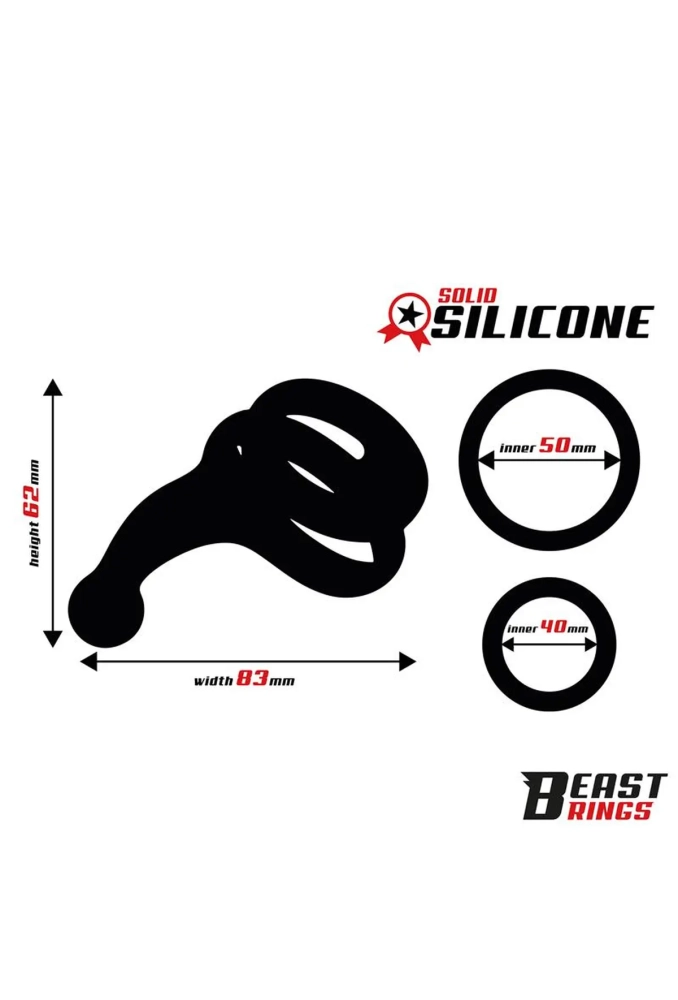 Double Penis Ring Solid Silicone 5040 mm - podwójny pierścień erekcyjny 6.webp
