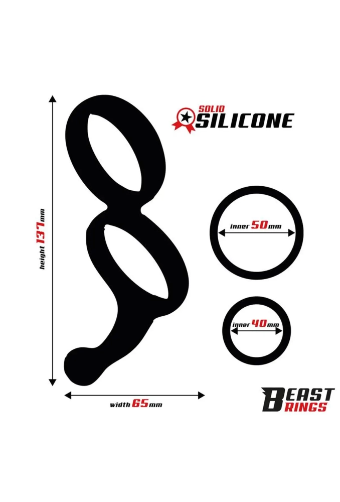 Double Penis Ring Solid Silicone 5040 mm  - podwójny pierścień erekcyjny 6.webp