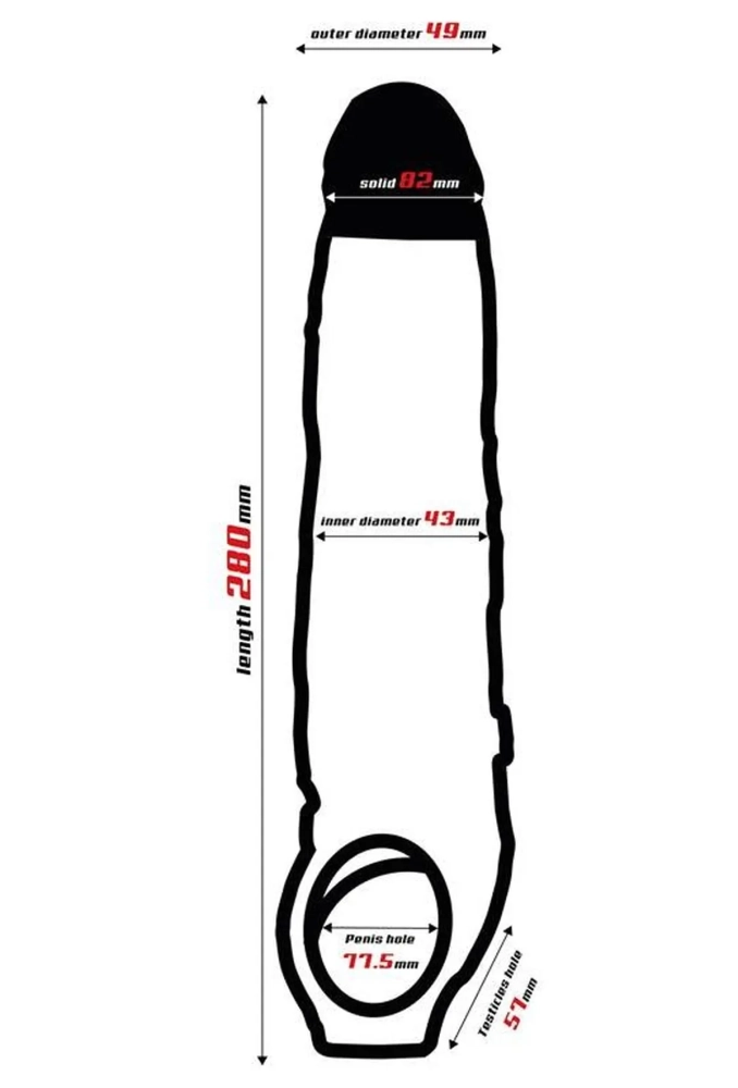 Penis Sleeve 28 cm - przedłużka penisa 4.webp