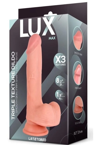 Lux Max Triple Density Dildo 8,2" - silikonowe dildo z przyssawką