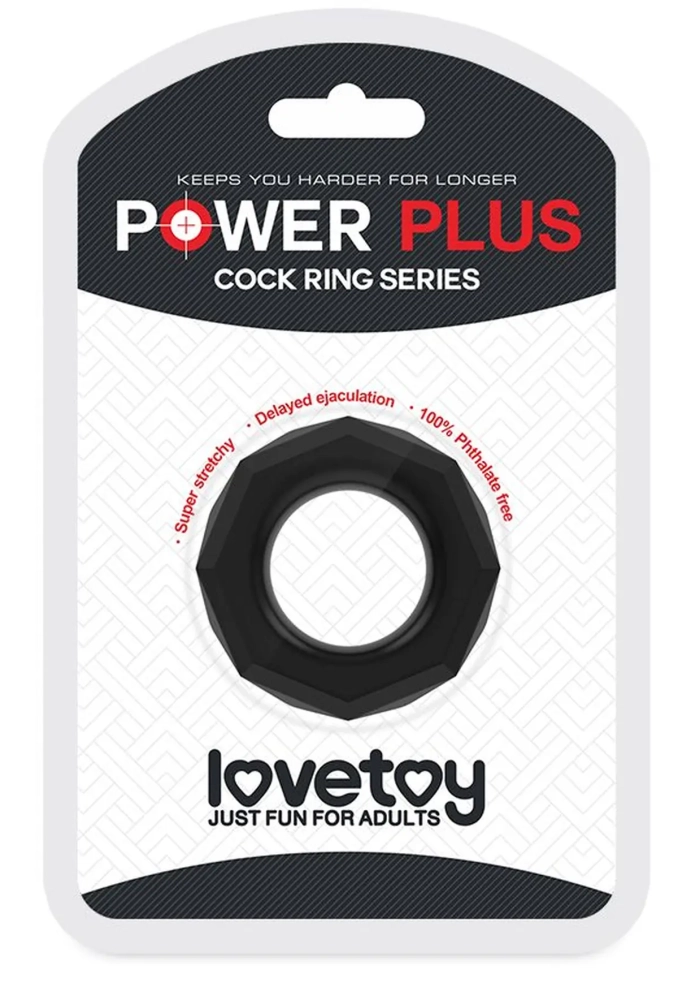 Lovetoy Power Plus Cockring Black II - pierścień erekcyjny 6.webp