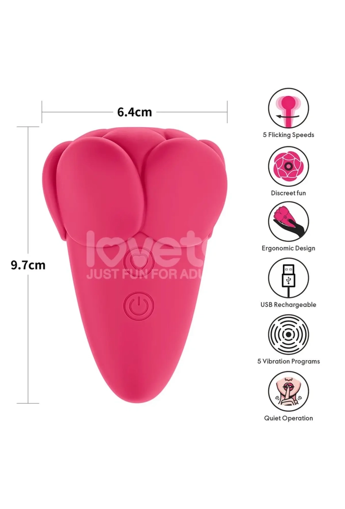 Lovetoy Flicker Rechargeable Vibrator Pink - stymulator łechtaczki falami powietrza 6.webp