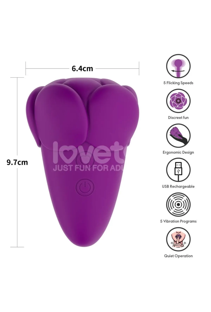 Lovetoy Flicker Rechargeable Vibrator Purple - stymulator łechtaczki falami powietrza 4.webp