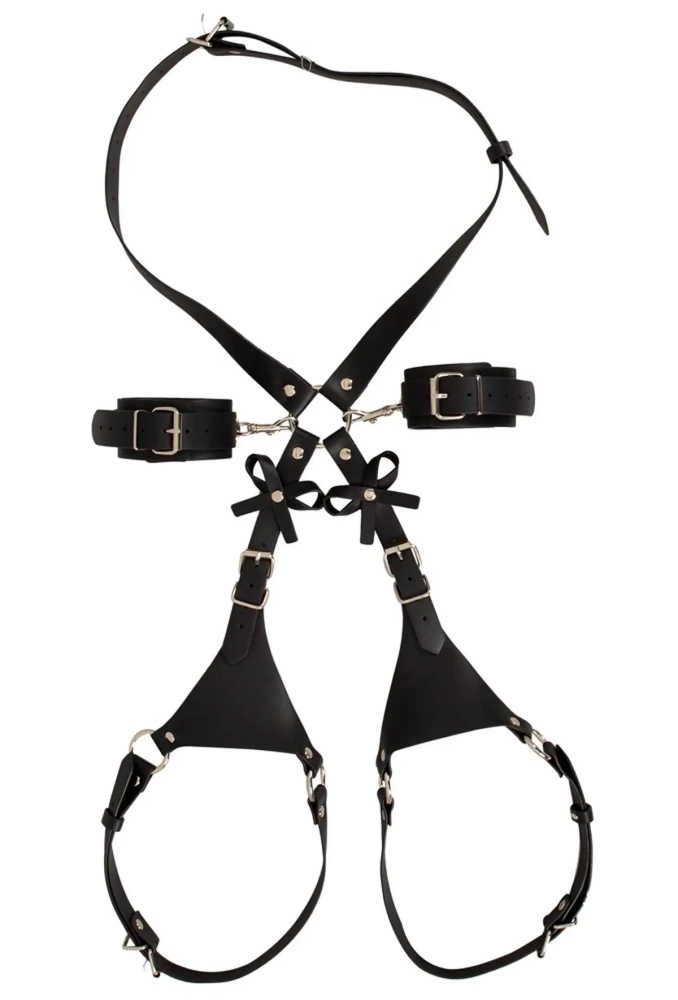 Bad Kitty Harness with Cuffs - zestaw do BDSM 5.webp