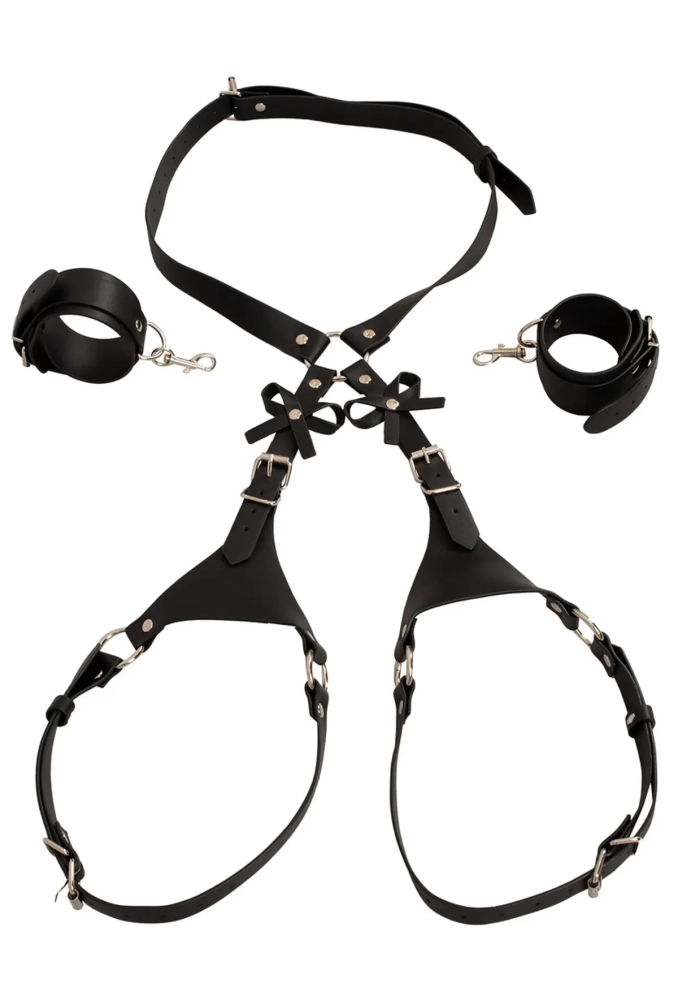 Bad Kitty Harness with Cuffs - zestaw do BDSM 6.webp