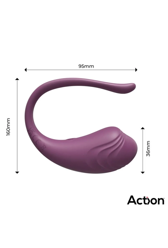 Action Luvia Purple - jajko dopochwowe z wibracjami sterowane pilotem 9.webp