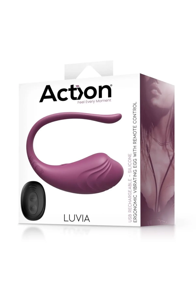 Action Luvia Purple - jajko dopochwowe z wibracjami sterowane pilotem.webp