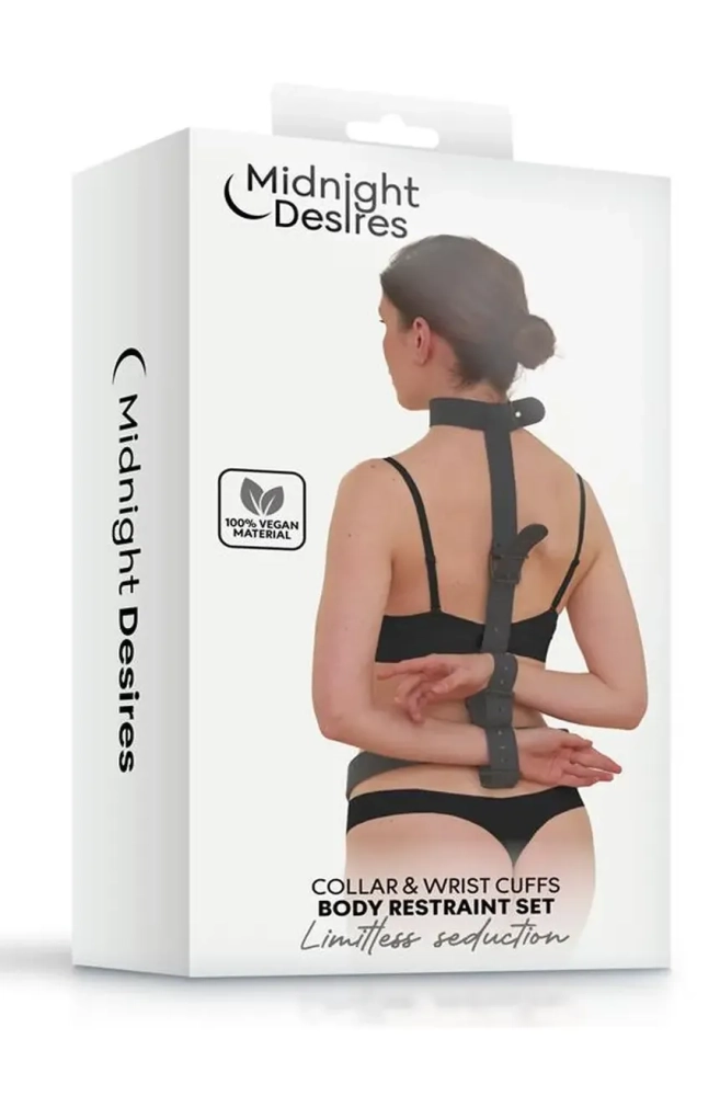 Midnight Desires Collar And Wrist Cuffs - kajdanki na ręce.webp
