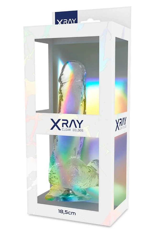 X Ray Clear Cock 18.5 cm- przezroczyste silikonowe dildo 3.webp