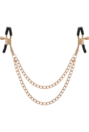 Begme Black Edition Premium Nipple Clamps - klipsy na sutki z łańcuszkiem