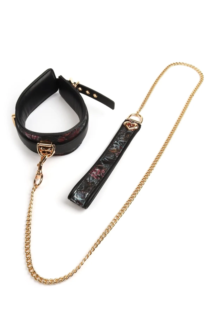Geisha Floral Jacquard Collar & Leash - zestaw obroża i smycz 2.webp