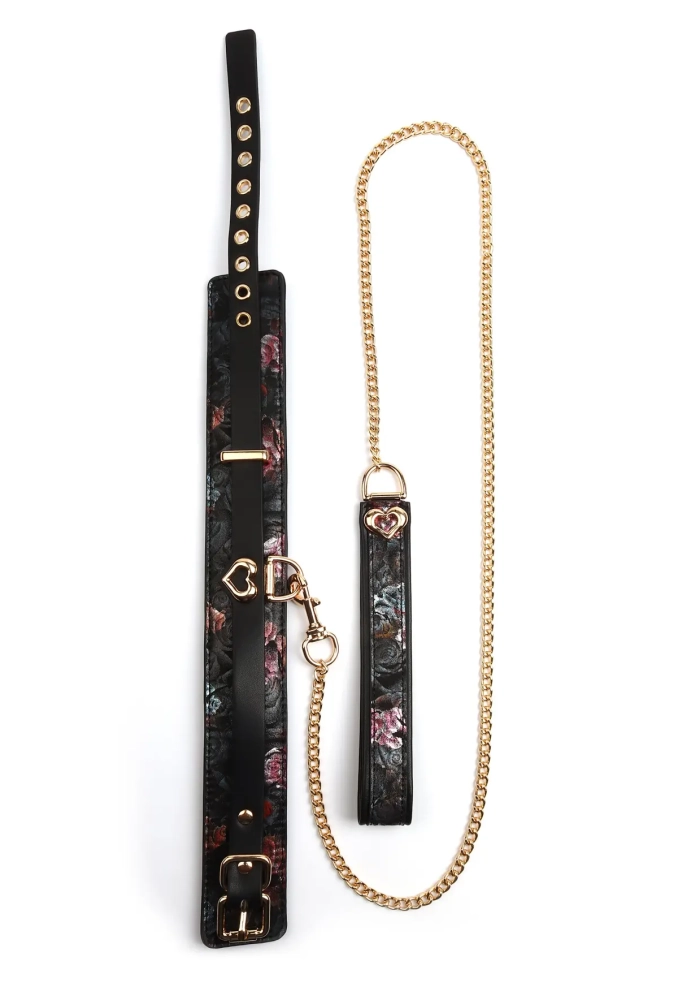 Geisha Floral Jacquard Collar & Leash - zestaw obroża i smycz 3.webp