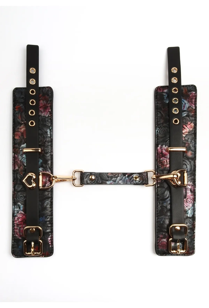 Geisha Floral Jacquard Wrist Cuffs - kajdanki na ręce 3.webp