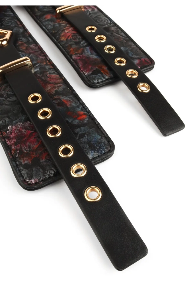 Geisha Floral Jacquard Wrist Cuffs - kajdanki na ręce 6.webp