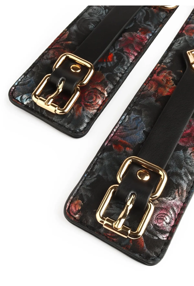 Geisha Floral Jacquard Ankle Cuffs - kajdanki na nogi 4.webp