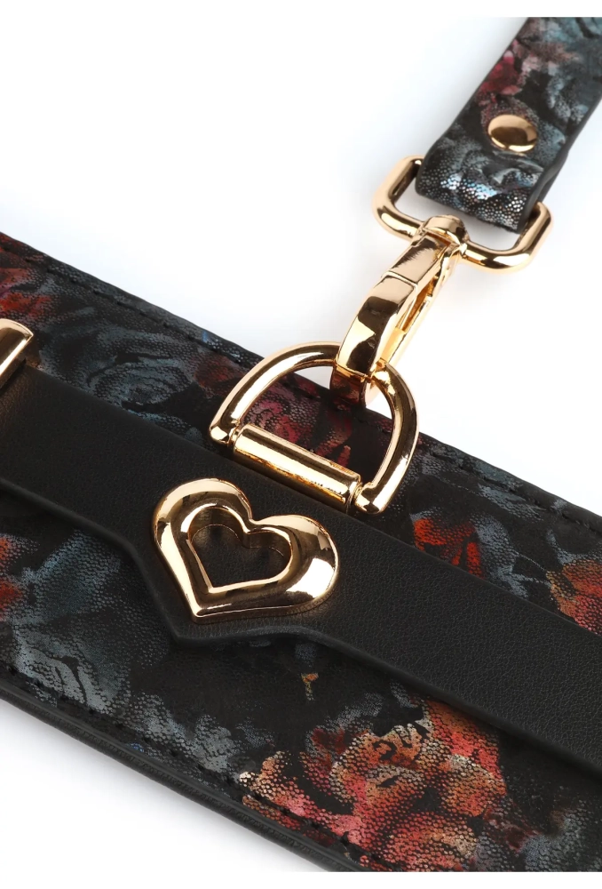 Geisha Floral Jacquard Ankle Cuffs - kajdanki na nogi 5.webp