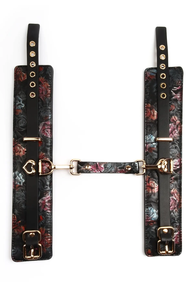 Geisha Floral Jacquard Ankle Cuffs - kajdanki na nogi 6.webp