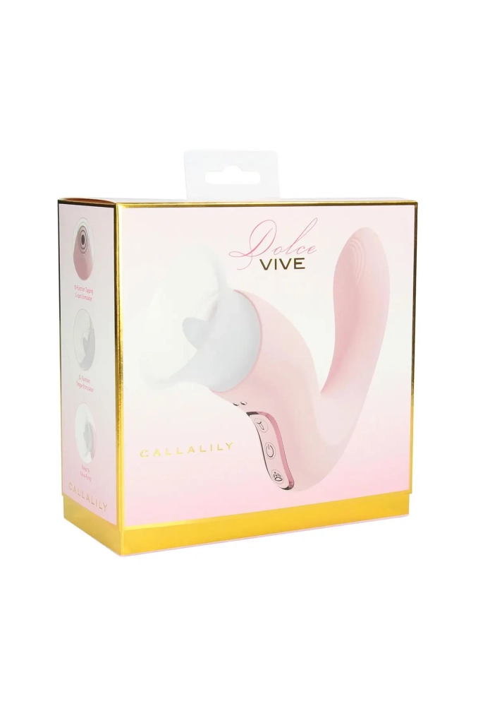 Dolce Vive Calla Pink - Stymulator punktu G, sromu i piersi z funkcją ssania oraz języczkiem 6.webp