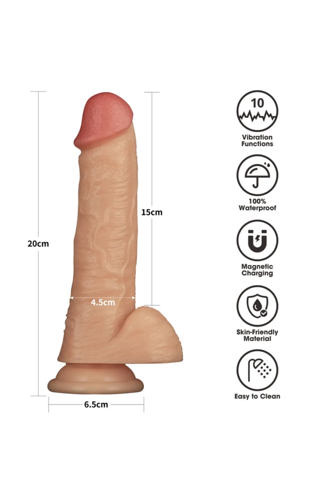 Lovetoy Vibrating Enhanced Strap on Set 8'' - proteza penisa z pasem 10.webp