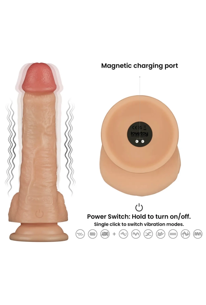 Lovetoy Vibrating Enhanced Strap on Set 8'' - proteza penisa z pasem 9.webp
