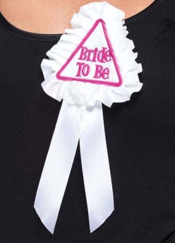 Kotylion BRIDE TO BE biały