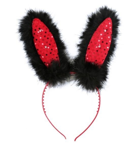 Uszy królika czerwone - świecące