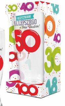 Szklanka do piwa baloniki urodzinowe "50"